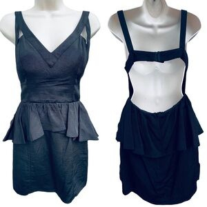 KEEPSAKE the label little black mini dress peplum ruffle sz small